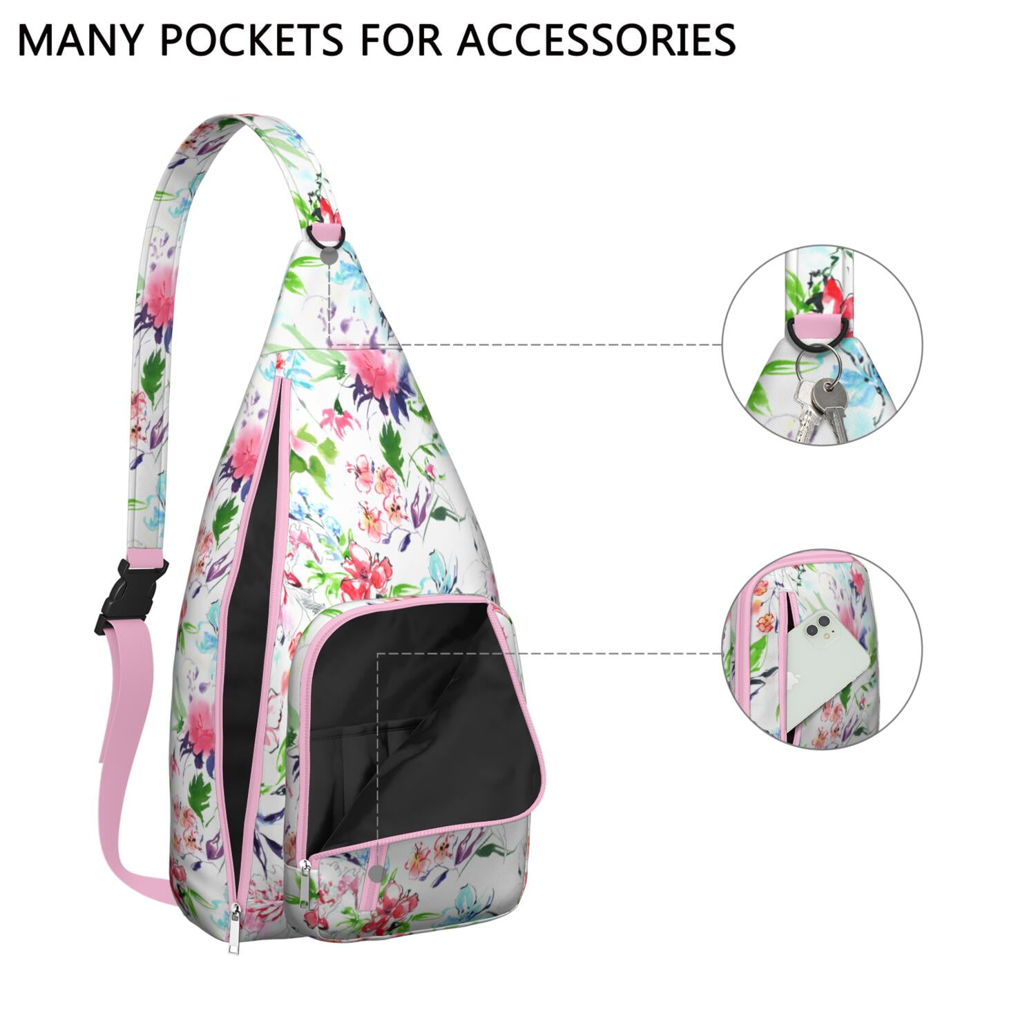 Lightweight Durable Sling Bag with Sunflower Design and Easy Access for Women