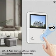 ANJIELO SMART Wired Video Apartment Intercom Door Phone Doorbell System,Handsfree Waterproof Outdoor Doorbell Indoor Monitor One Key Unlock for Home Villa