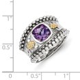 thumbnail image 2 of Sterling Silver Two Tone Silver And Gold Plated Sterling Silver w/Amethyst Ring, 2 of 2