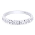 thumbnail image 3 of AFFY 0.40CT Moissanite Diamond Half Eternity Wedding Band Ring for Women 14K White Gold over Silver-4, 3 of 8