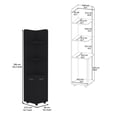 thumbnail image 4 of Living Room Cabinets Corner Cabinet 62H" Tall with 3-Tier Shelf and 2-Door, Black,Wooden Cabinets, 4 of 7