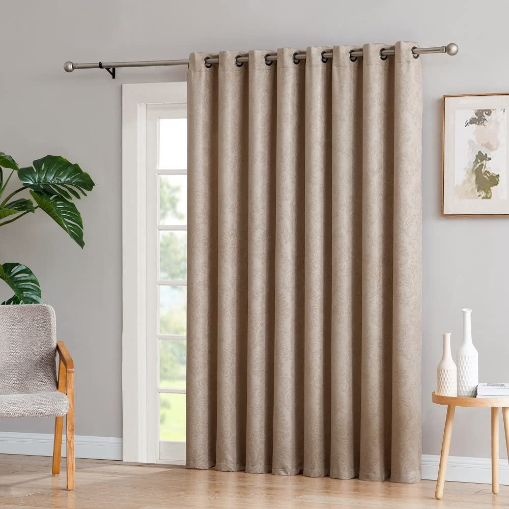 WARM HOME DESIGNS 1 Extra Wide, Extra Long 102" X 96" Panel of Brown Taupe Patio Door Curtains. Blackout Sliding Glass Door Curtain or Room Divider Drape. EV Taupe Patio 96