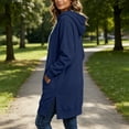 thumbnail image 6 of Kezqiaxn Womens Hoodie Fashion Solid Color Side Slit Casual Long Sweatshirts Long Sleeve Drawstring Pullover Tops with Pockets, 6 of 7