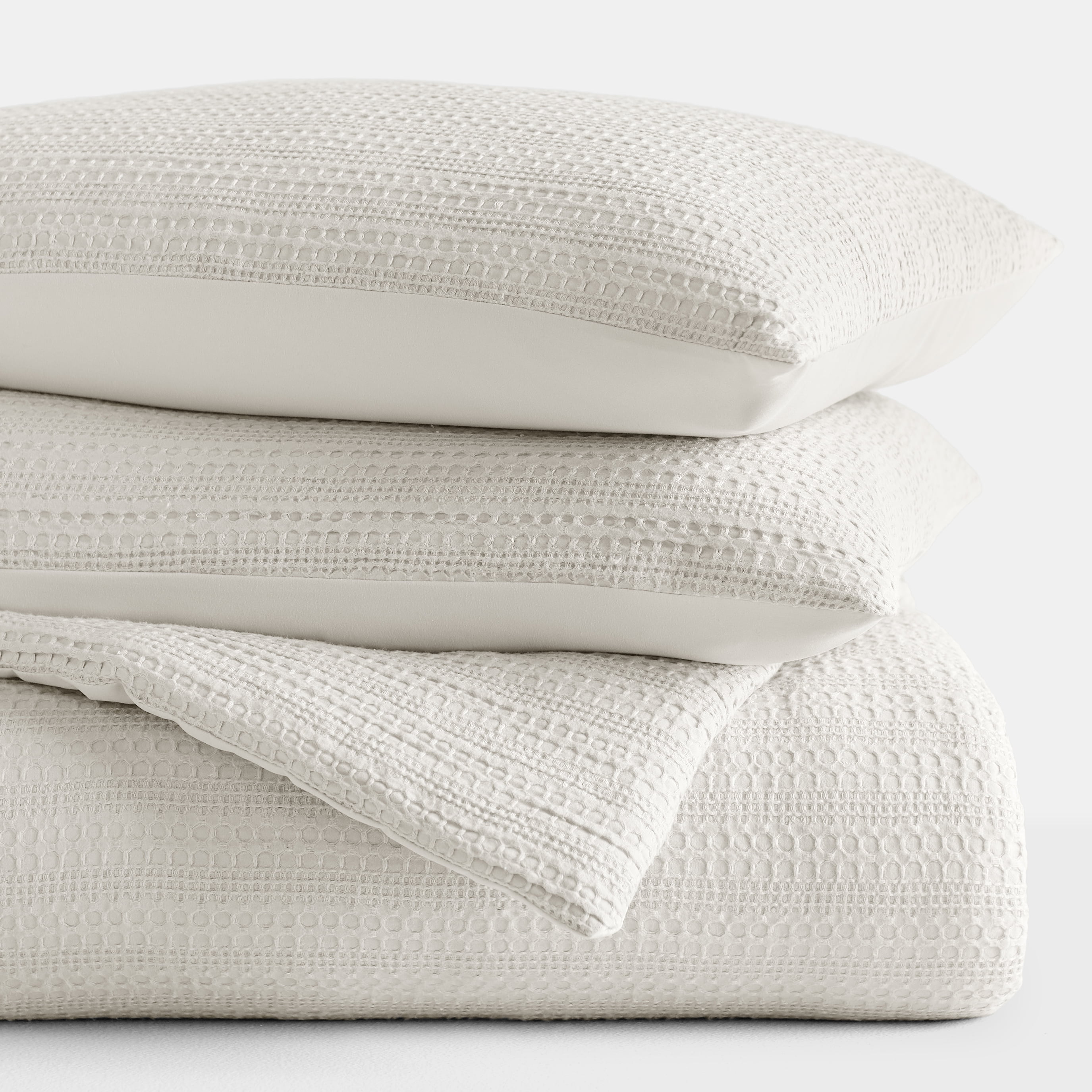 Textured Waffle Comforter Set ins Natural Waffle Comforter Bedding Sets, King/Cal King Size Bedding by Comfort Canopy
