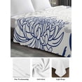 thumbnail image 5 of King Size Flat Sheet Only, Navy Blue Chrysanthemum Soft Brushed Microfiber Bed Sheets, Farmhouse Botanical Floral Modern Hotel Quality Breathable Bedding Top Sheet, Easy Care, 105"x98", 5 of 9