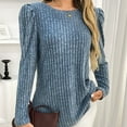 thumbnail image 5 of Dxzfnsa Womens Long Sleeve Shirts Fall Fashion Tops 2025 Crewneck Dressy Sweaters Tunic Winter Clothes Casual Outfits Pullover, 5 of 7