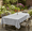 Taupe, White, variant on Serafina Home Outdoor Summer Geometric Waves Patio Table Umbrella Vinyl Tablecloth, Umbrella Hole with Zipper, 52" x 70" Inch Rectangle