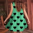 thumbnail image 4 of Ftwytp Women Plus Size V Neck Sleeveless Heart Print Pocket T Shirt Dresses Casual Midi Tank Dress Beach Cover up Sundress New Women's Casual Loose V-neck Sleeveless Printed Short Dress, 4 of 5