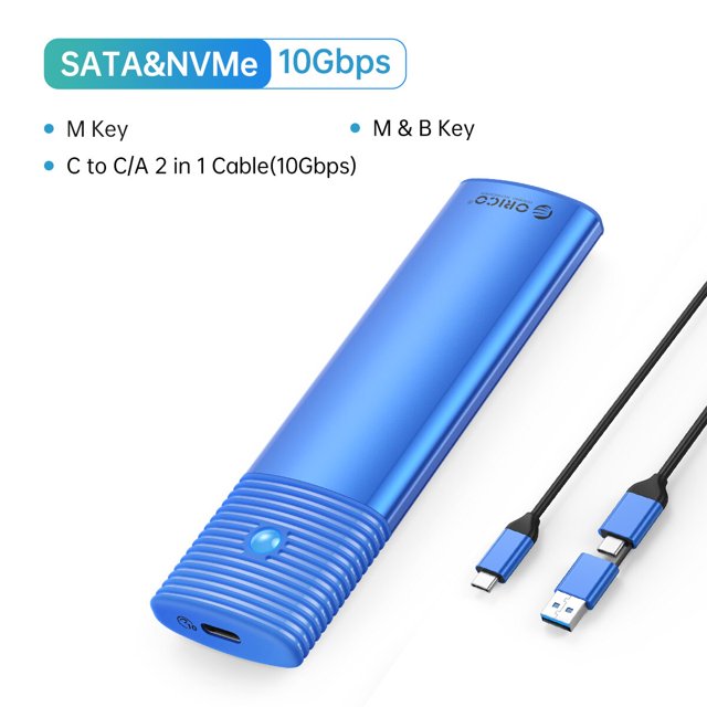 ORICO-carcasa de SSD M2 NVMe NGFF 10gbps PCIe, carcasa portátil USB C 3,2 Gen2, adaptador externo gratuito con disipador de calor de Metal