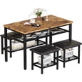 thumbnail image 7 of LinkRomat Dining Room Table Set for 4, 4-Piece Table Set with Upholstered Bench & 2 Short Stools, Rectangular Kitchen Table Set with Storage Rack, 7 of 7