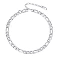 thumbnail image 1 of PROSTEEL Pulsera tobillera de plata de 6 mm para mujeres y niñas, cadena de fígaro de acero inoxidable, tobillera de playa de verano, cadena de pie, joyería, regalo de cumpleaños, 1 of 7