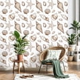 thumbnail image 3 of Peel and Stick Wallpaper Hand drawn Seashells Starfish Vintage Style 17.7in x 118in Contact Paper Removable Self Adhesive Wall Mural Wall Decor for Bedroom Kitchen Cabinets, 3 of 8