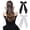 Black,White, variant on Ksopiavobs 2 PCS Double Layer Hair Bows Pink Hair Ribbon Clips Ponytail Holder Accessories for Women Girls Toddlers Teens Kids