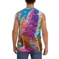 thumbnail image 4 of Honeii Rainbow Melting Ice Cream Print Men's Sleeveless Muscle Shirts, Breathable & Quick-Dry Gym Shirt, Athletic Tank Top for Running, Fitness, and Outdoor Activities-Medium, 4 of 7