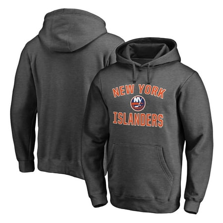 Men's Fanatics Branded Heathered Charcoal New York Islanders Victory Arch Pullover Hoodie