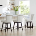 thumbnail image 3 of CHITA Swivel Counter Height Bar Stools with Faux Leather, 26 inch, Creamy Gray, 3 of 11