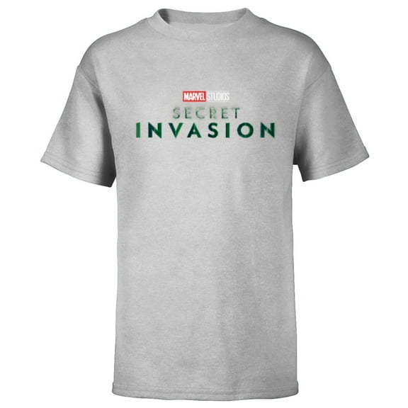 Marvel Studios Secret Invasion Series Title Logo Disney - Short Sleeve T-Shirt for Kids - Customized-Athletic Heather