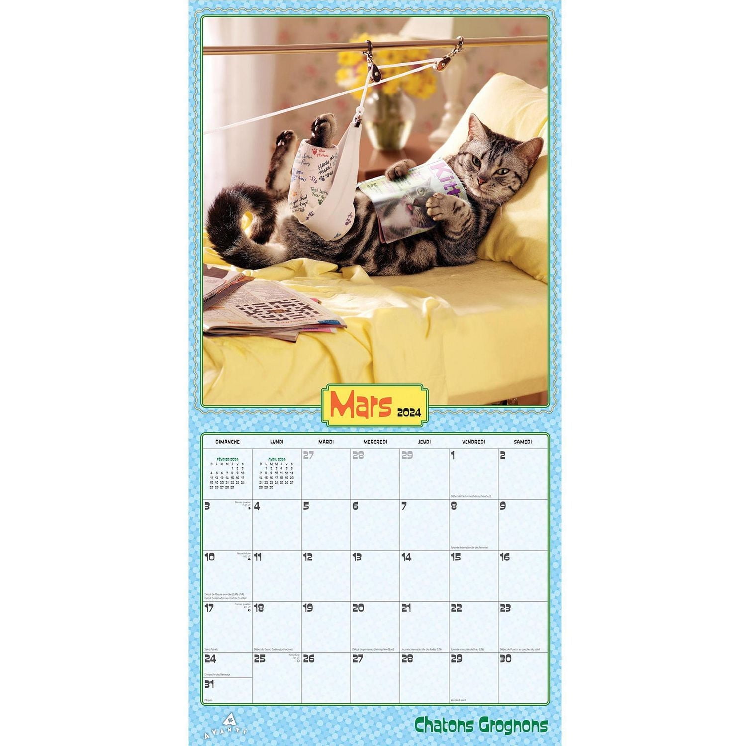 BrownTrout Canada Avanti Chatons grognons 2024 12x24 Inch Square Wall Calendar, 9781975470371