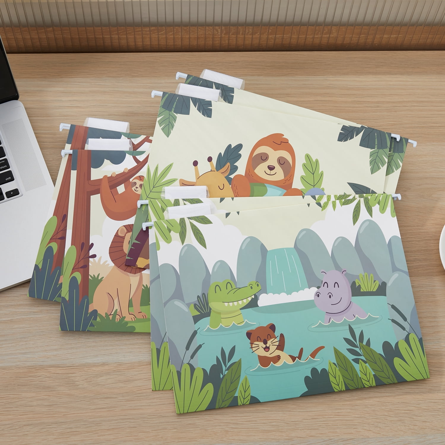Y YOMA 6 Pack Decorative Hanging File Folders Letter Size, Cute Animal, with 1/5-Cut Tabs