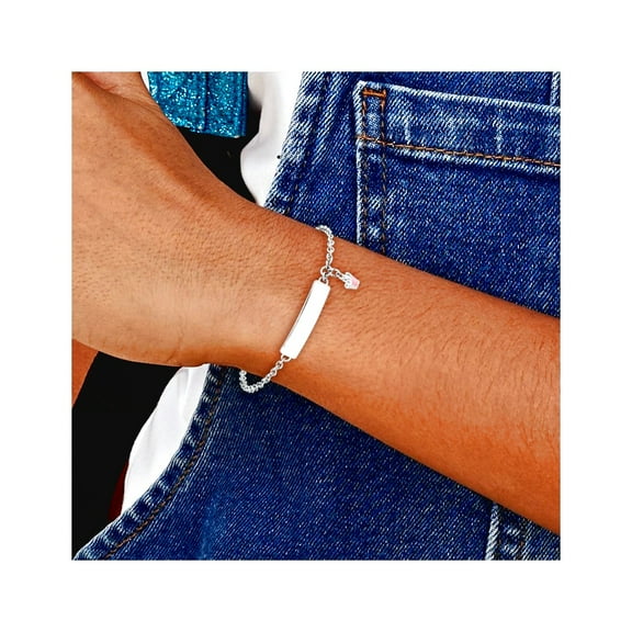 925 Sterling Silver Polished Fancy Lobster Closure Enameled With 1 Inch Ext. Lobster Clasp Bracelet 6 Inch 6mm Wide Link