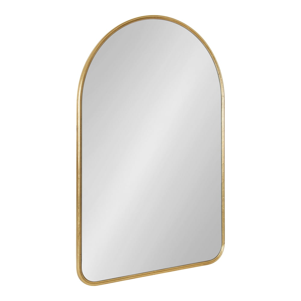Kate and Laurel Caskill Midcentury Arched Wall Mirror, 24 x 36, Gold, Decorative Modern Mirror