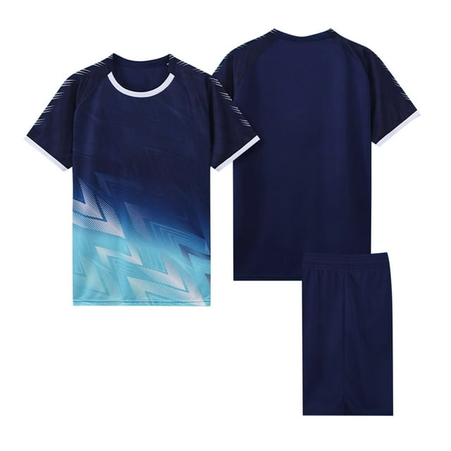 Ensemble de Sport Respirant pour Enfants à Manches Courtes et Col Rond avec Shorts