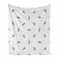 thumbnail image 1 of Bass Soft Flannel Fleece Throw Blanket, Simplistic Minimal Pattern with Continuous European Perch Illustration, Cozy Plush for Indoor and Outdoor Use, 70" x 90", Charcoal Grey and White, by Ambesonne, 1 of 6