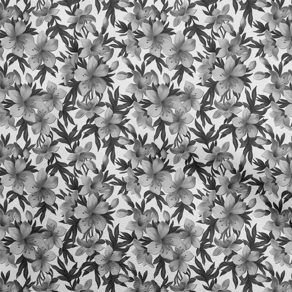 oneOone Polyester Spandex Gray Fabric Floral Sewing Material Print Fabric By The Yard 56 Inch Wide