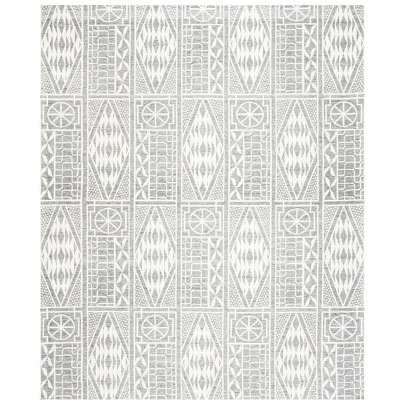 SAFAVIEH Marbella Katherine Abstract Polyester Area Rug, Grey/Ivory, 8' x 10'