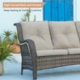 thumbnail image 4 of Pocassy Outdoor Wicker High Back Club Chair with Cushions (Set of 2) Brown/Beige, 4 of 10