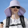 thumbnail image 3 of Prolriy Sun Hats for Women Summer Big Eaves Shawl Hat Fisherman Fashion Sun Hat Outdoor with Ponytail Hole Hat Beach Hats for Women Purple, 3 of 3