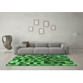 thumbnail image 3 of Ahgly Company Indoor Rectangle Checkered Emerald Green Modern Area Rugs, 5' x 8', 3 of 4