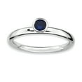 thumbnail image 1 of Sterling Silver Stackable Expressions High 4mm Round Cr. Sapphire Ring Size 6, 1 of 3
