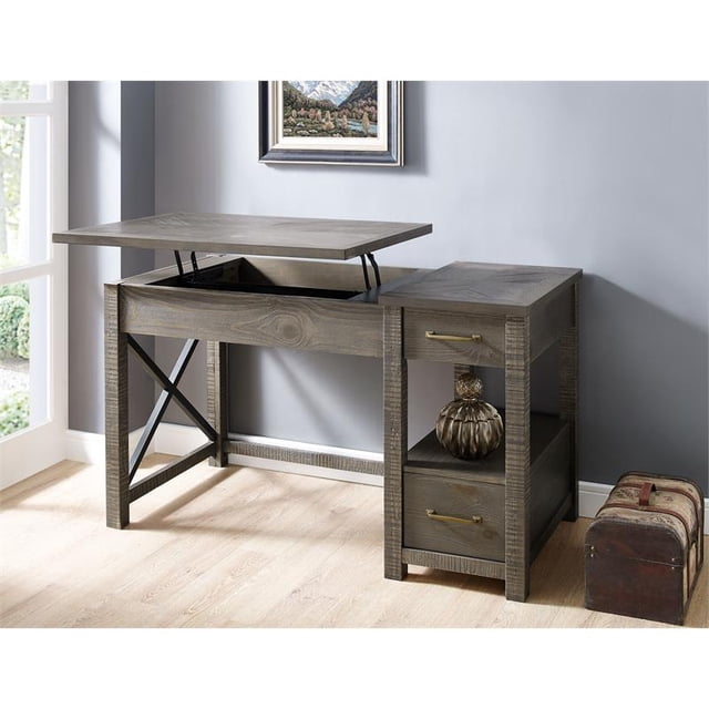Steve Silver Dexter Distressed Brown Driftwood Lift-Top Desk