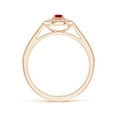 thumbnail image 2 of ANGARA Natural Vintage Style Ruby Halo Ring with Milgrain Detailing in 14K Rose Gold for Women (Size-3mm) | July Birthstone, Birthday, Anniversary, Jewelry Gift for Women | Natural Ruby Ring, 2 of 10