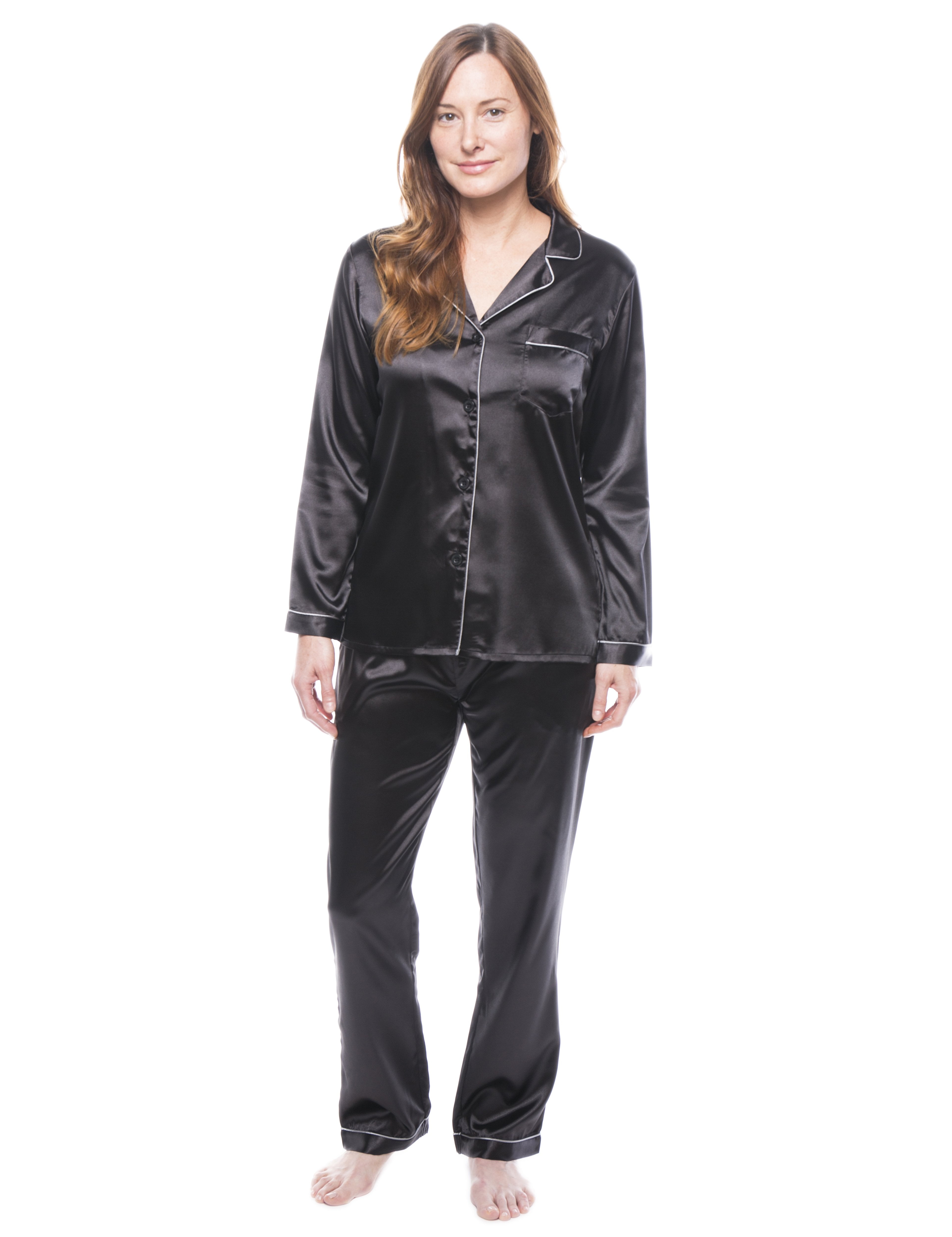 satin pajamas for women