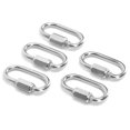 thumbnail image 3 of Quick Link, High Maximum Load-bearing Capacity Locking Carabiner D-Shape Design  Stainless Steel with Hexagonal Screw for Mountaineering 3.5mm, 3 of 8