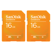 SanDisk 16GB Outdoors SDHC UHS-I Memory Card, 2 Pack - SDSDBNN-016G-AW6V2
