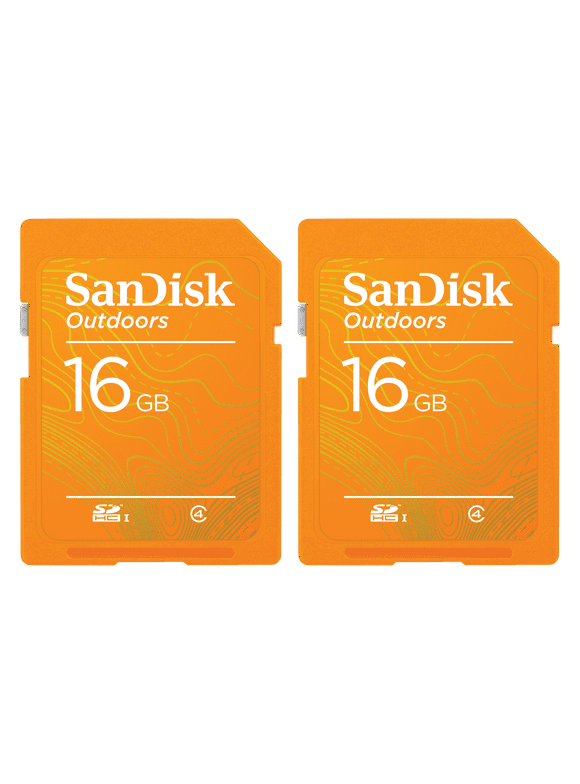 SanDisk 16GB Outdoors SDHC UHS-I Memory Card, 2 Pack - SDSDBNN-016G-AW6V2