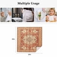 thumbnail image 4 of Orange Boho Cloth Napkins, Geometric Antique Tribal Retro Ethnic Washable and Reusable Dinner Napkins Set of 8, Table Napkin for Kitchen Party Birthday Wedding Hotel Housewarming 20"x20", 4 of 8