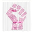 thumbnail image 3 of Ambesonne Feminist Shower Curtain, Lgbt Female Fist Print, 69"Wx84"L, White and Pink, 3 of 5