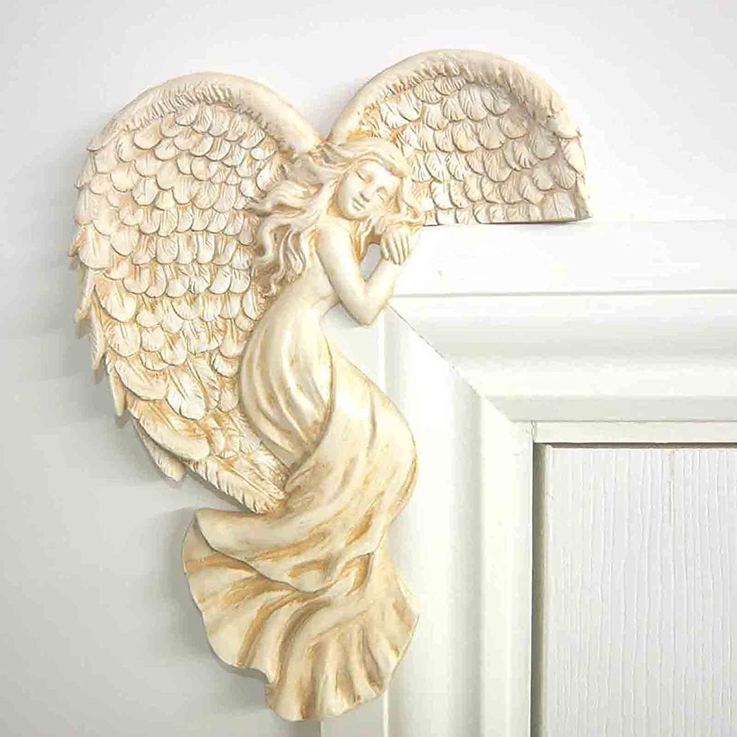 Angel Door Frame Ornaments Ivory Figure Wings Wall Art Home Decor Left and Right