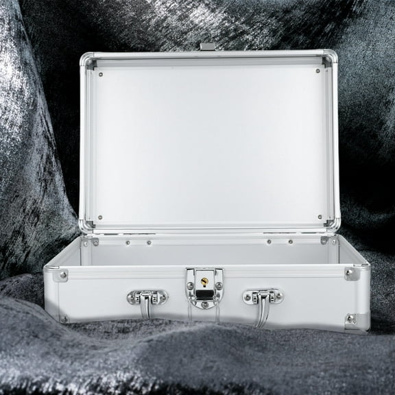 Beaupretty Aluminum Briefcase with Lock Silver for Daily Use Storage 1Pack