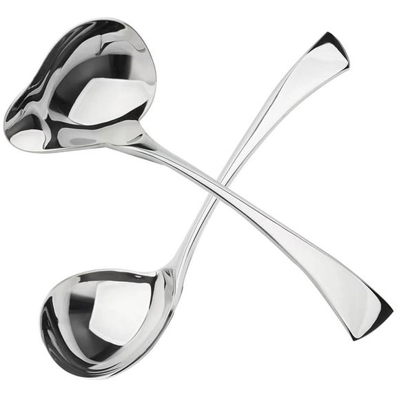 2Pcs Small Ladle, Sauce Ladle with Pouring Spout, Stainless Steel Mini Dishwasher Safe