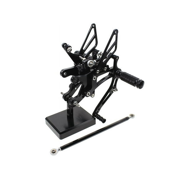 FXCNC CNC R6 Billet Motorcycle Rearset Foot Pegs Rear Set Footrests Fully Adjustable Foot Boards Compatible with YZF R6 YZF600R 1999 2000 2001 2002