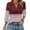 Wine, variant on Xyxonk Womens Summer Tops 3/4 Sleeve Dressy Casual V-Neck Tshirts Business Collared Tees 2025 Golf Striped Clothes White XL