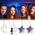 thumbnail image 6 of Halloween & 4th of July Acrylic Earrings - Cute Moon Cat/Star & Flag Designs, Lightweight Hooks for Women, Party & Daily Wear, 6 of 7