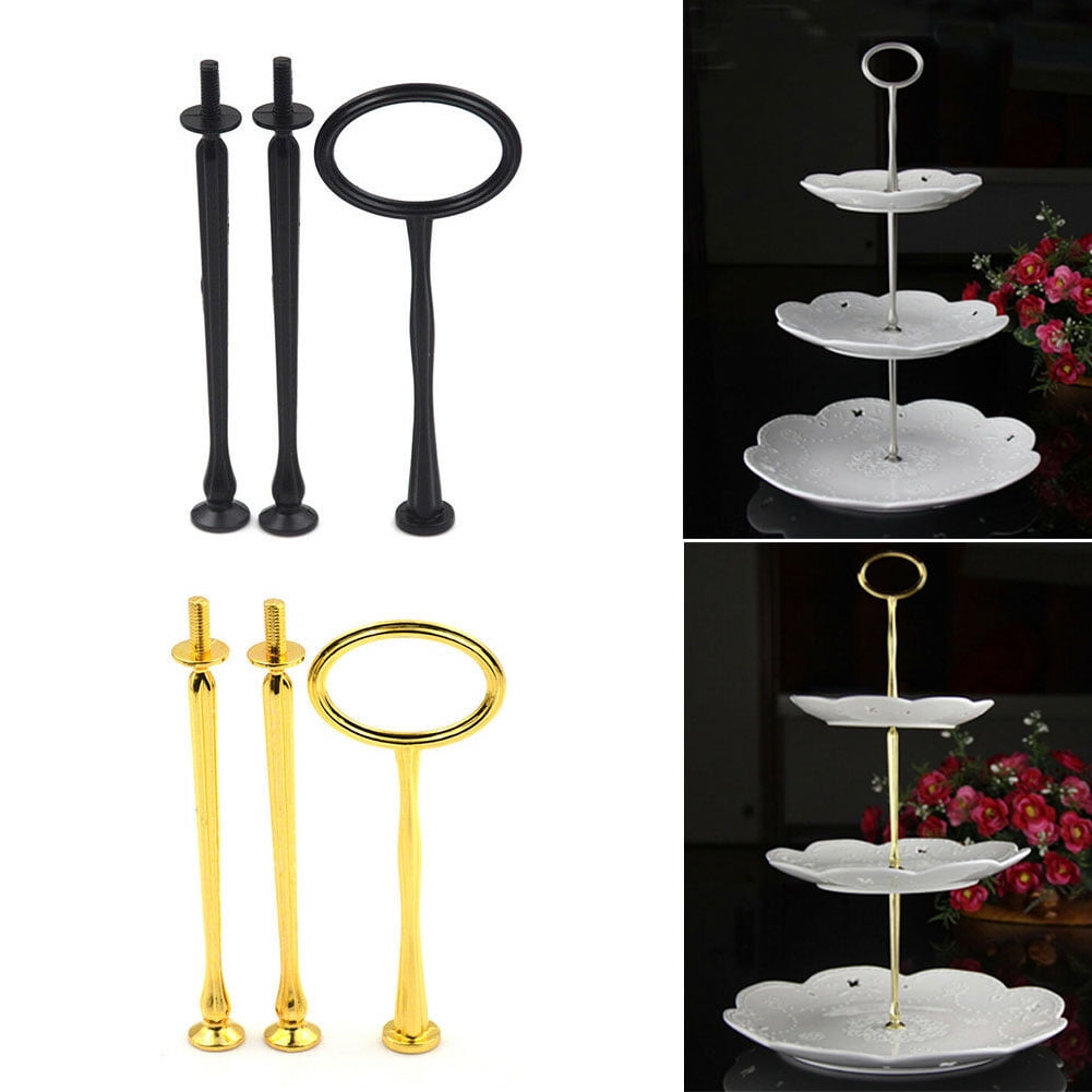 3 Tier Cake Round Plate Stand Handle Fitting Hardware Rod Cupcake Plate ER 