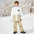 thumbnail image 2 of SGMVNU Kid 2 Piece Snowsuits Girls Hooded Zipper Jacket and Snow Pant Set Boys Winter Snowboard Suit Girls Waterproof Ski Coat Size 12-13 Years Khaki, 2 of 4
