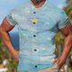 thumbnail image 2 of Camisas Para Hombre Manga Larga De AlgodóN Verano moda tendencia hombres 3dpolo camisa cremallera manga corta pulóver Casual hombres camiseta (Light Blue, XL), 2 of 4